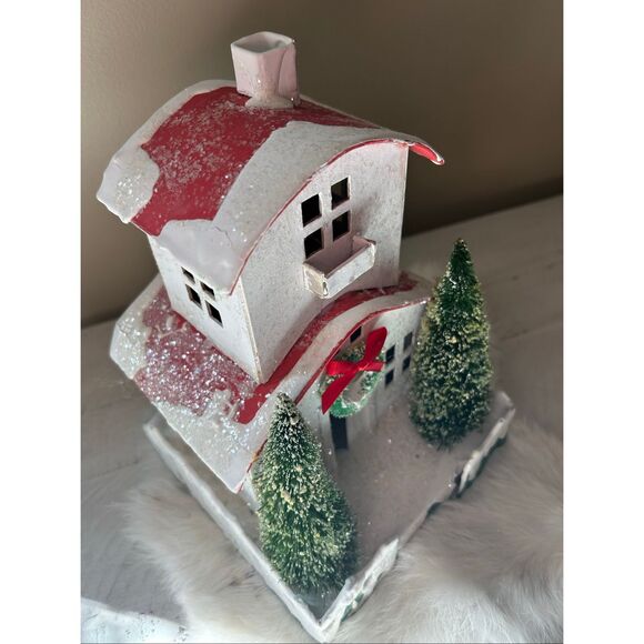 Vintage Christmas House 9.5” Tall - Picture 3 of 5